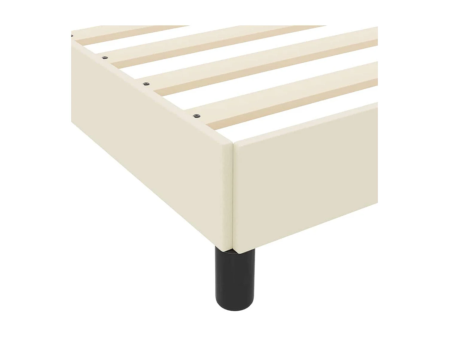 Cadre de lit avec matelas Crème 100 x 200 cm Faux cuir