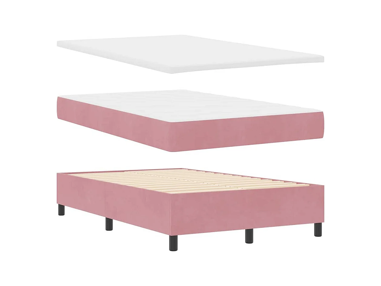 Cadre de lit avec matelas Rose 120 x 190 cm Velours