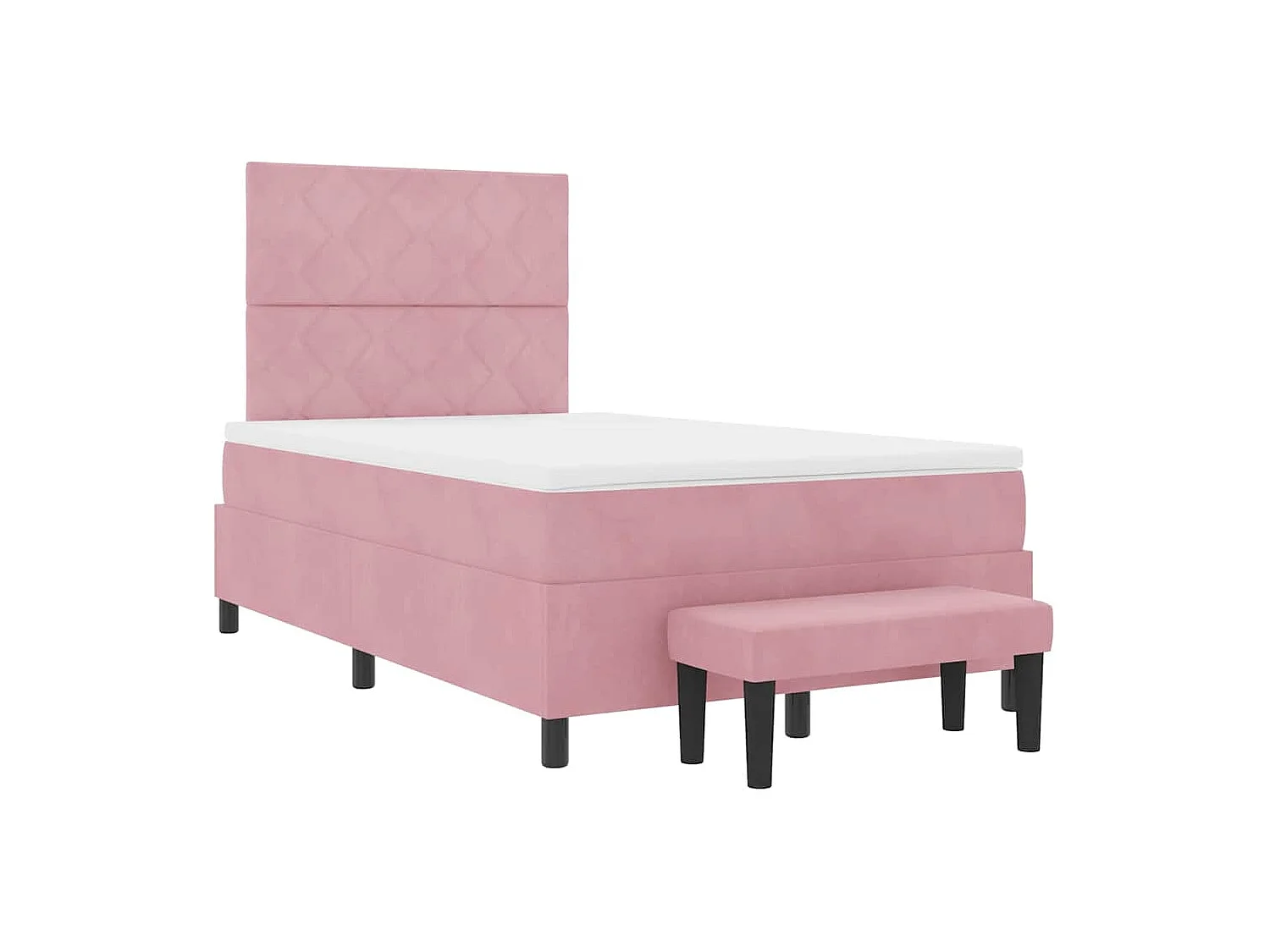 Cadre de lit avec matelas Rose 120 x 190 cm Velours