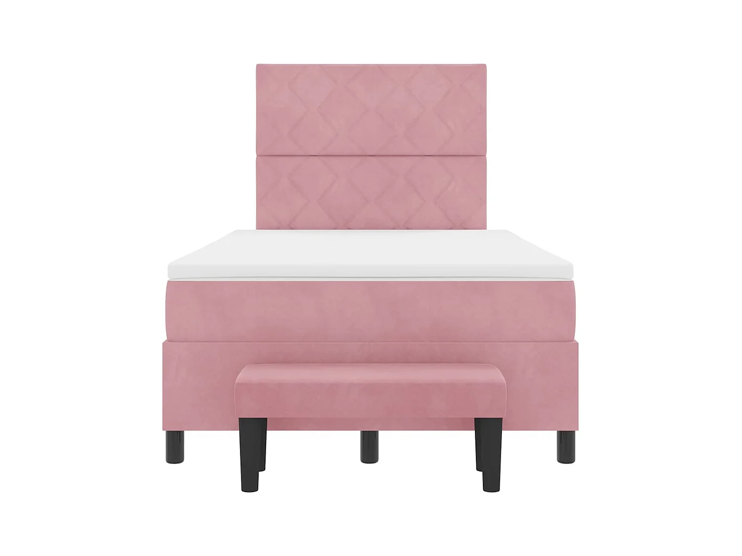 Cadre de lit avec matelas Rose 120 x 190 cm Velours