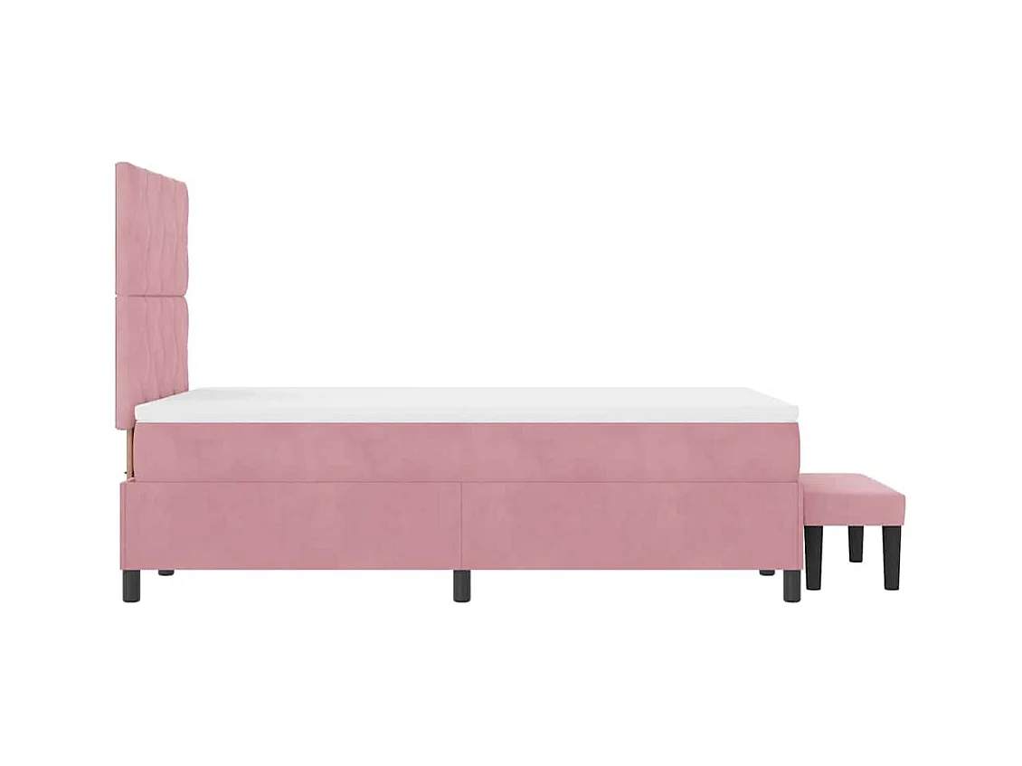 Cadre de lit avec matelas Rose 120 x 190 cm Velours
