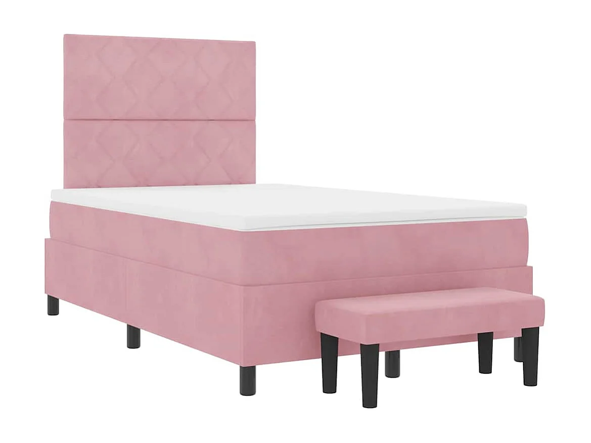 Cadre de lit avec matelas Rose 120 x 190 cm Velours