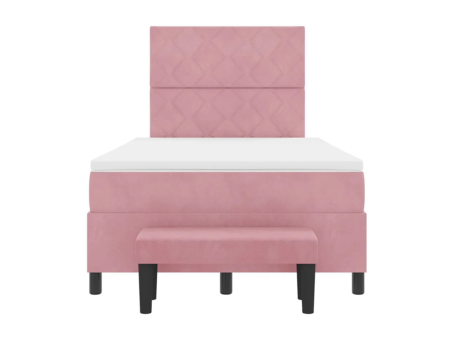 Cadre de lit avec matelas Rose 120 x 190 cm Velours