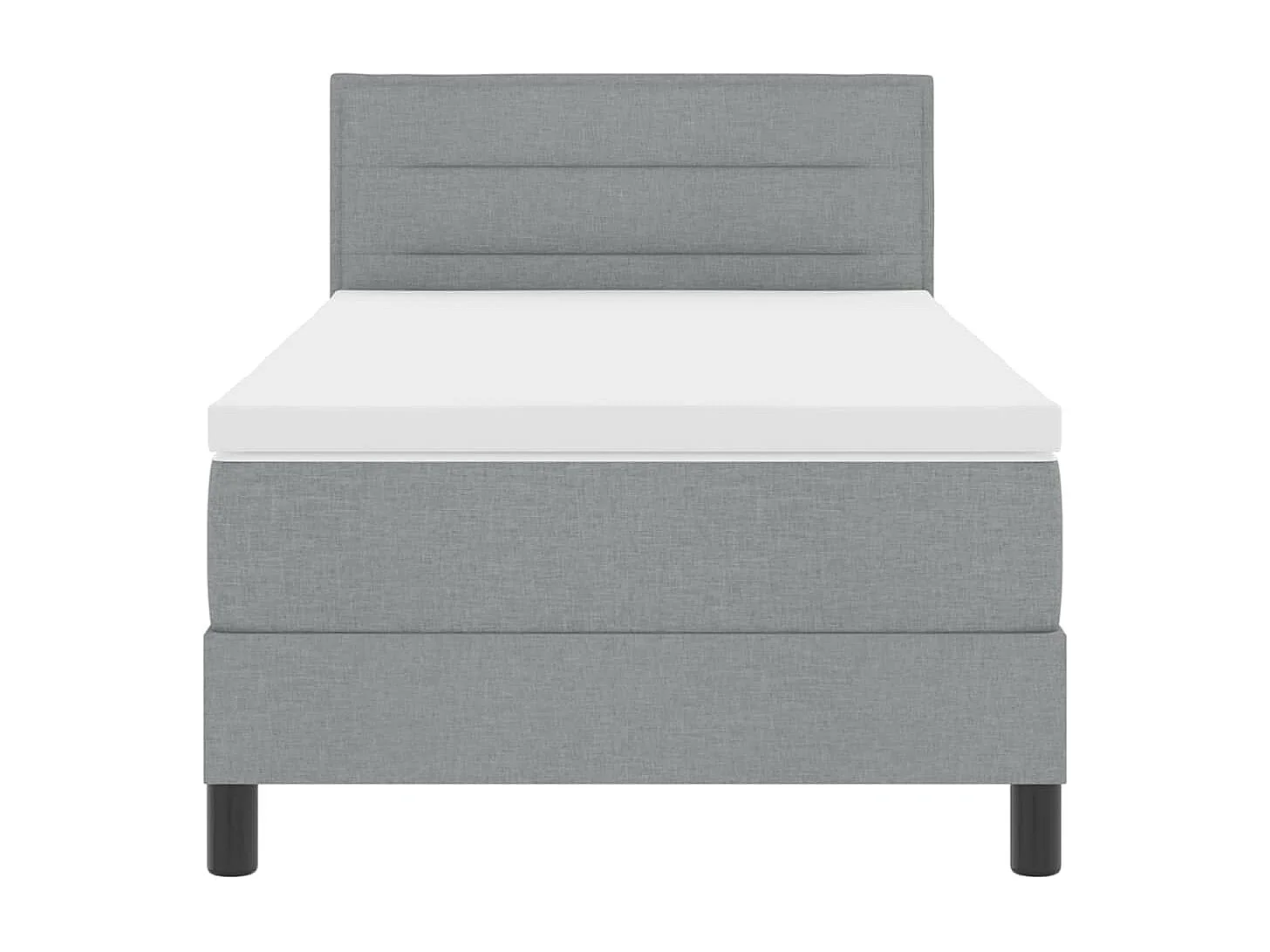 Cadre de lit avec matelas Gris clair 90 x 200 cm tissu