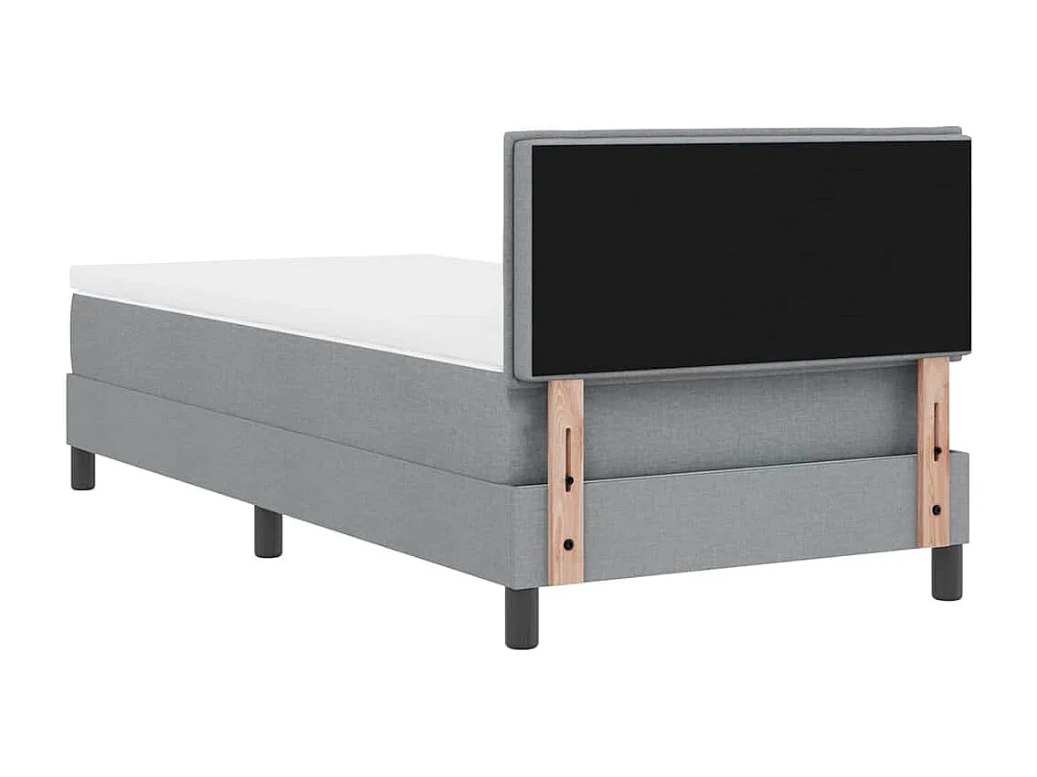 Cama box spring con colchón Gris Claro 90 x 200 cm tela
