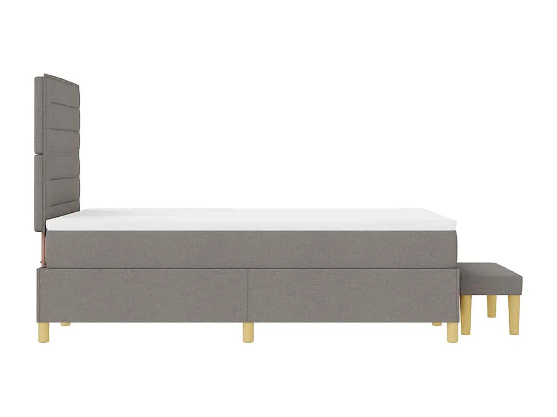 Cama tipo Box Spring con colchón Taupé 120 x 190 cm tela