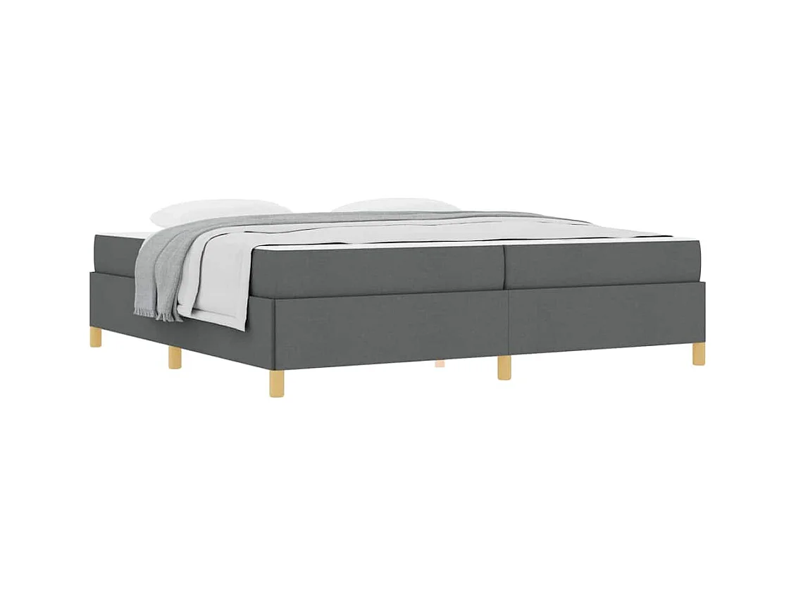 Cama tipo Box Spring con colchón Gris oscuro 200 x 200 cm tela