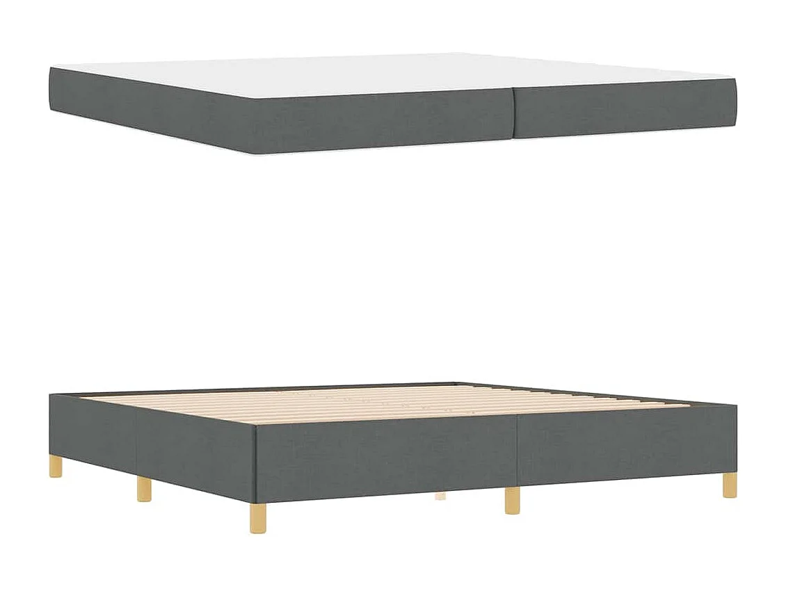 Cama Box com colchão Cinzento escuro 200 x 200 cm tecido