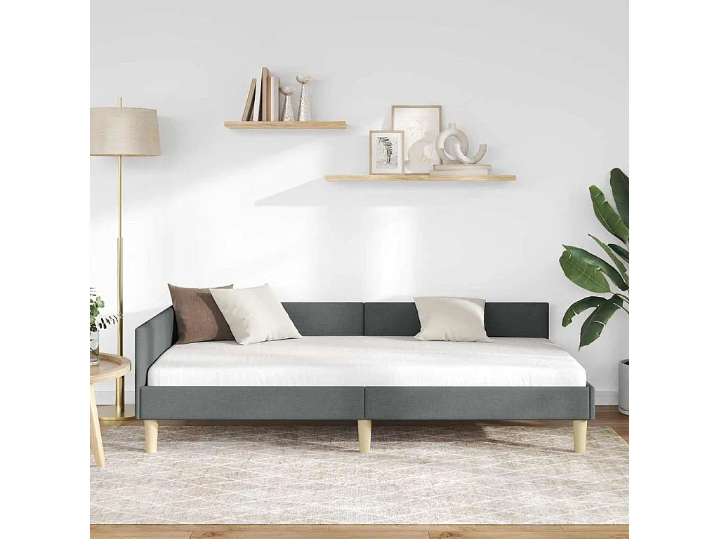 Cadre de lit d'angle Autre Gris foncé 100 x 200 cm