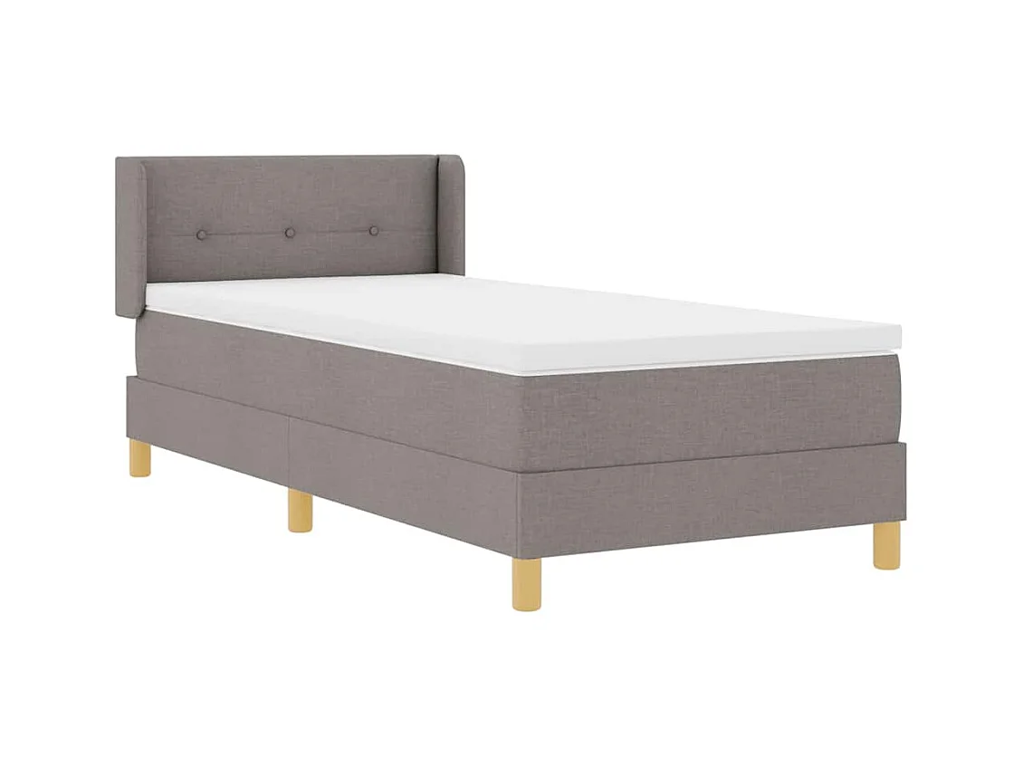 Cadre de lit avec matelas Taupe 80 x 200 cm tissu