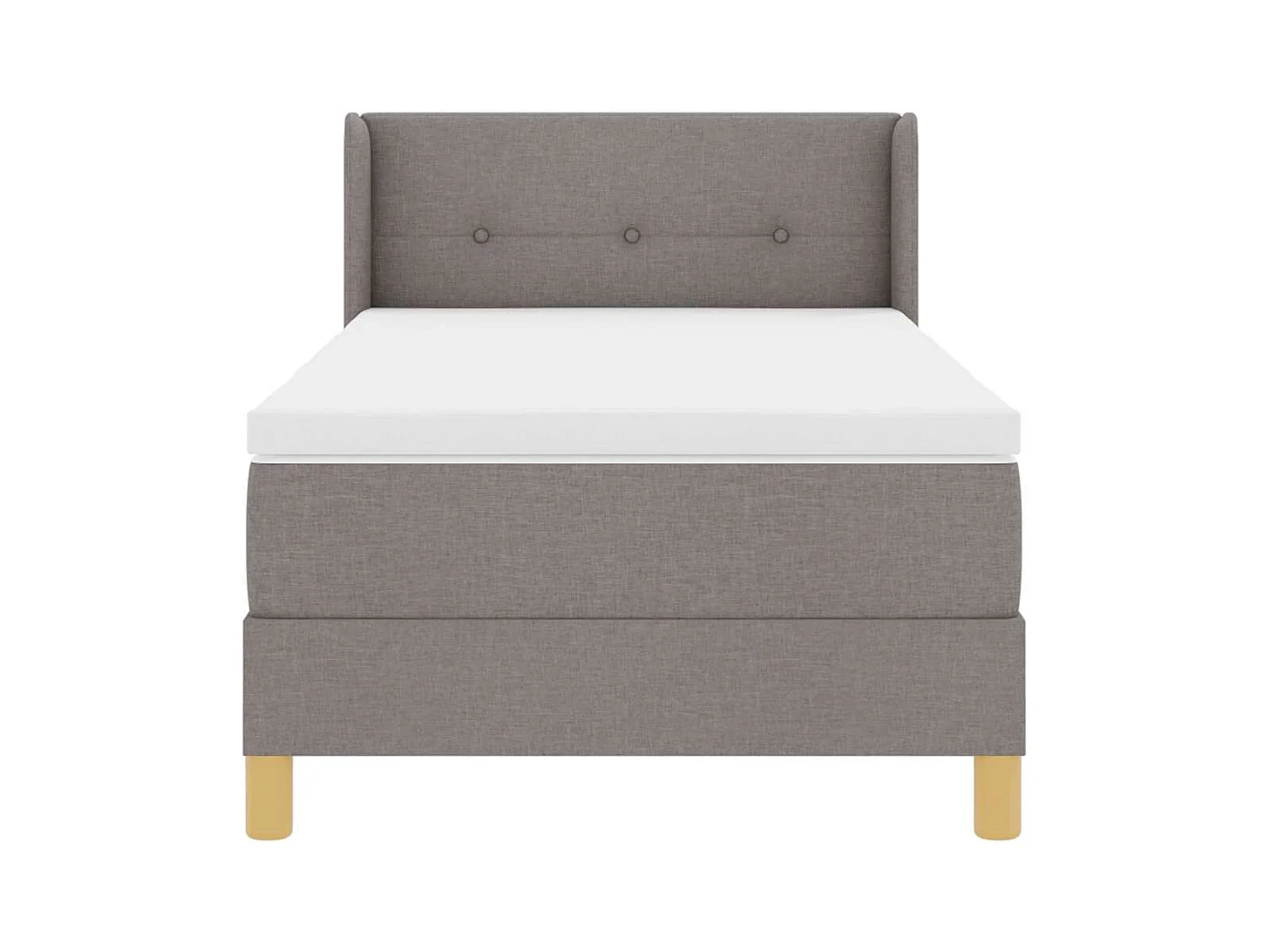 Cadre de lit avec matelas Taupe 80 x 200 cm tissu