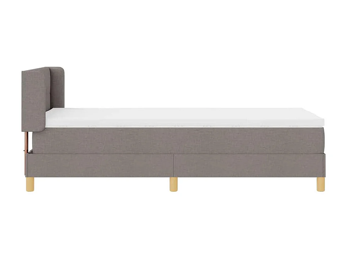 Cadre de lit avec matelas Taupe 80 x 200 cm tissu