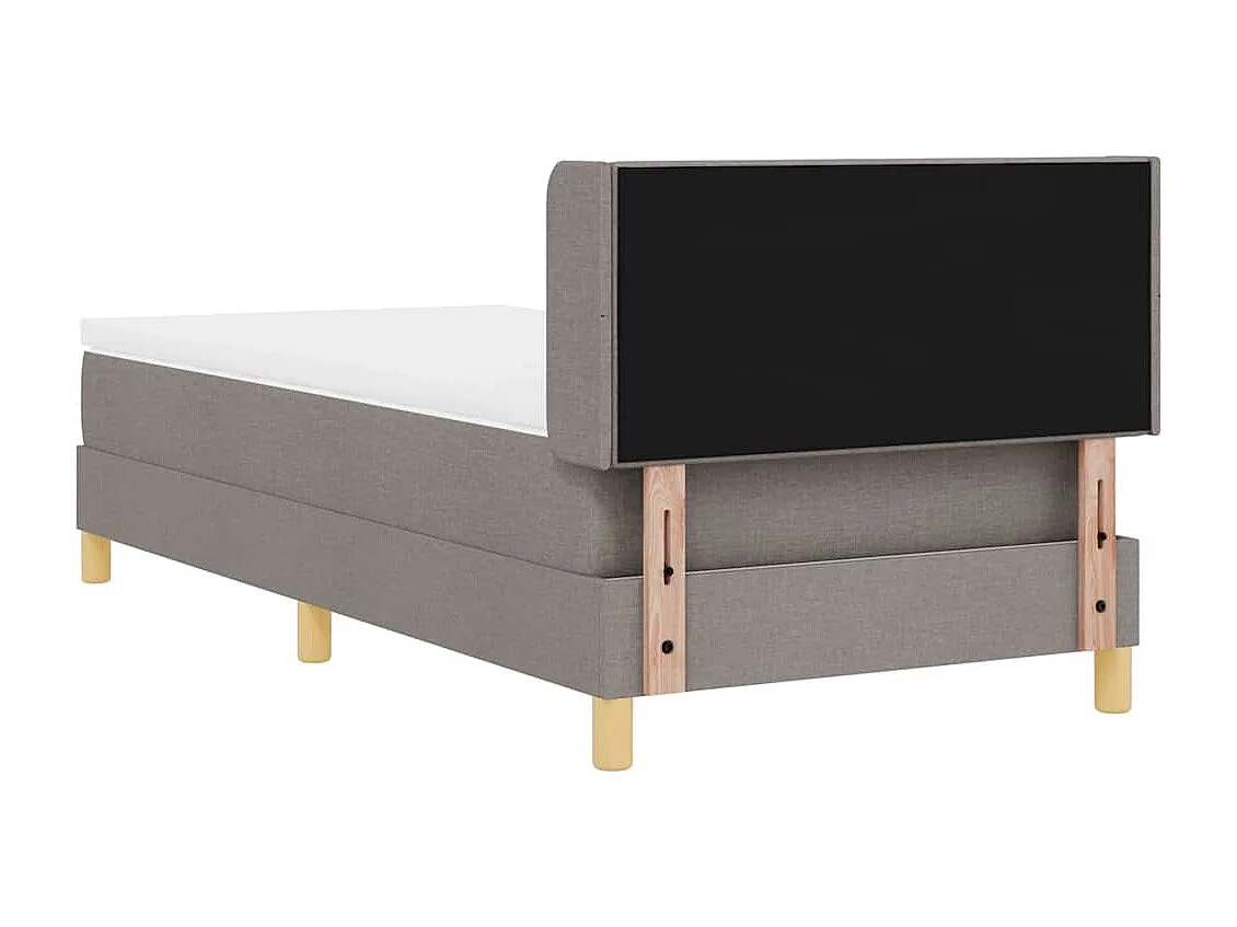 Cama con Somier con colchón con cabecera Taupé 80 x 200 cm tela