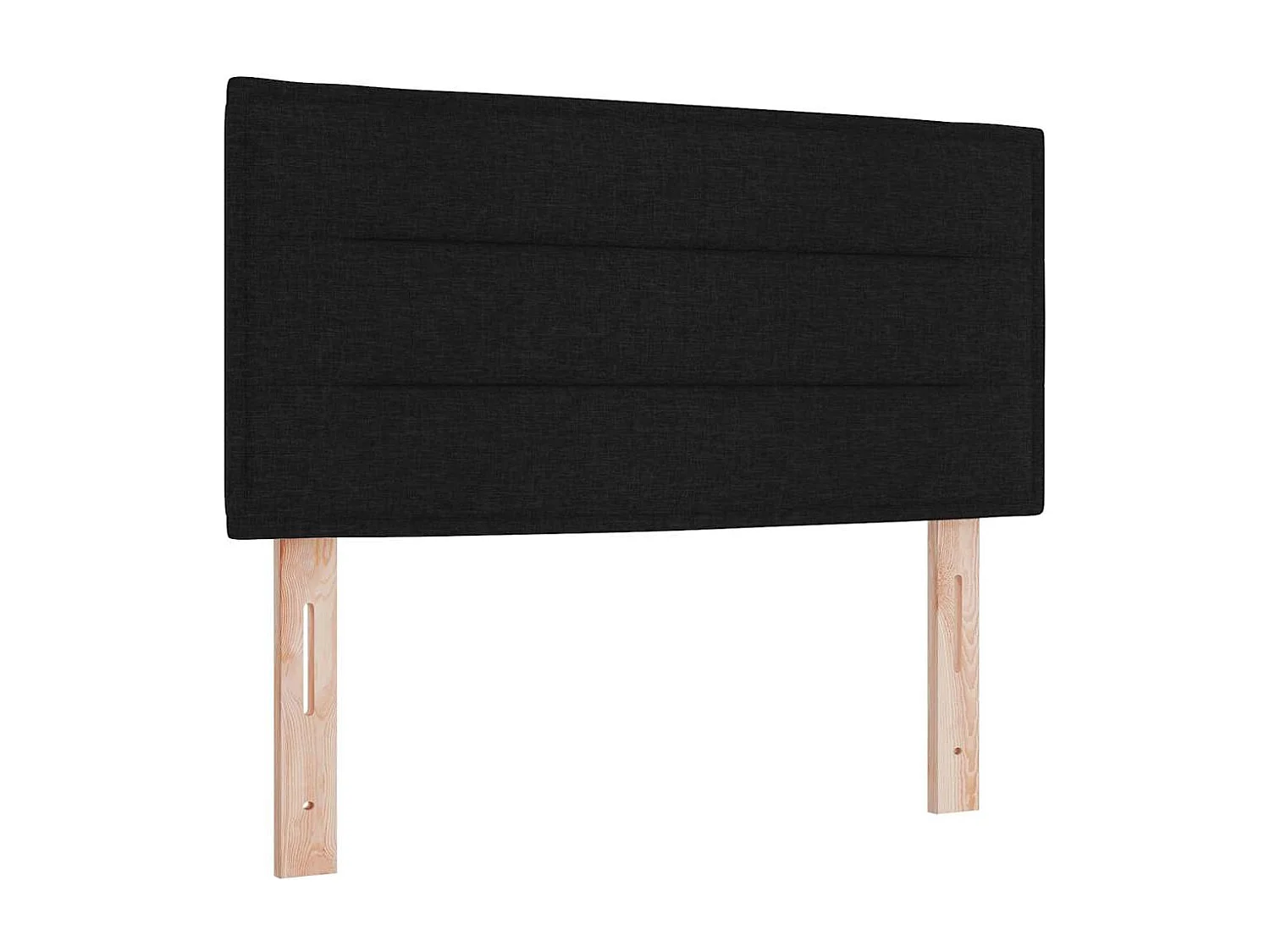 Cadre de lit avec matelas Noir 90 x 190 cm tissu