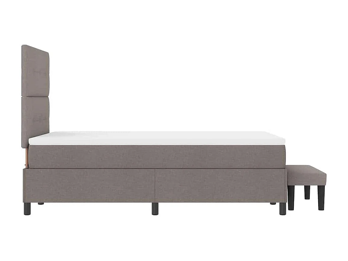 Cadre de lit avec matelas Taupe 120 x 200 cm tissu
