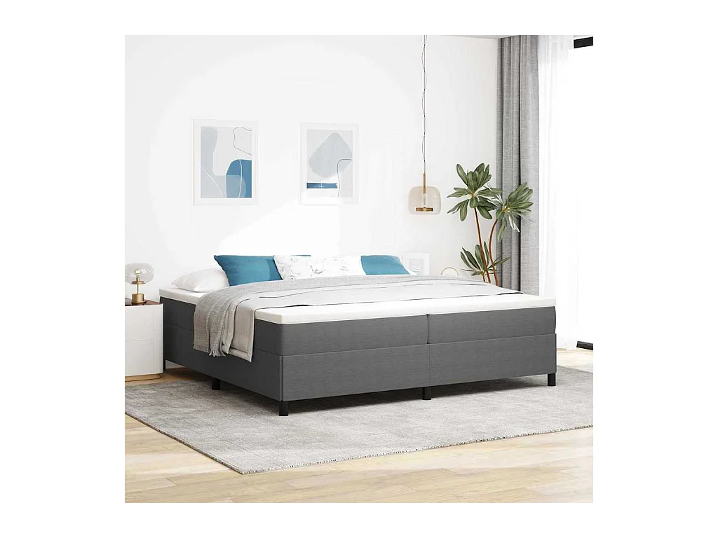 Cadre de lit Gris clair 200 x 200 cm Tissu en velours côtelé