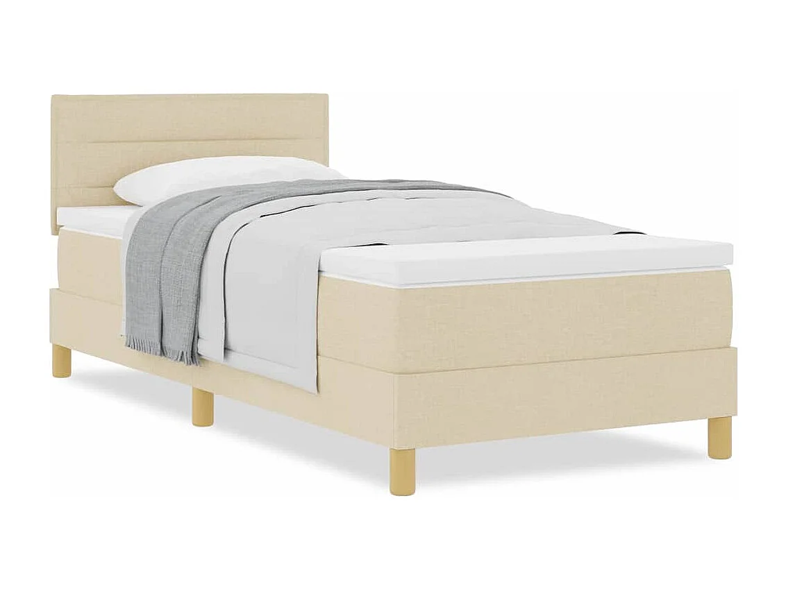 Boxspringbed met matras met matras Crème 90 x 190 cm Stof