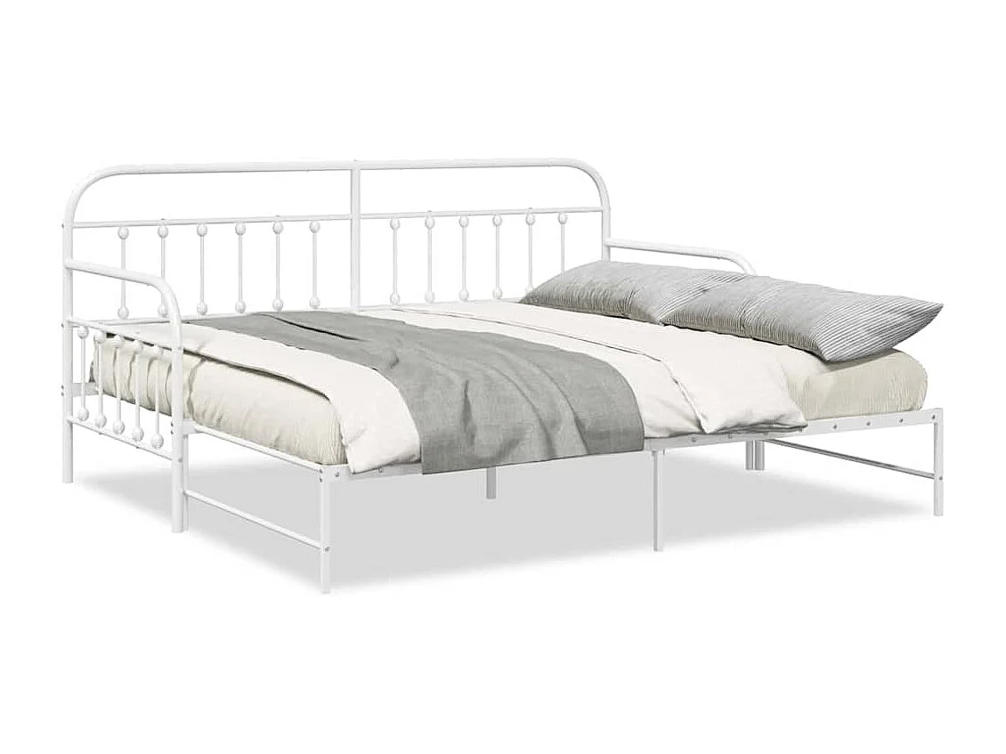 Bedframe voor een daybed met hoofdeinde Wit 90 x 200 cm Staal