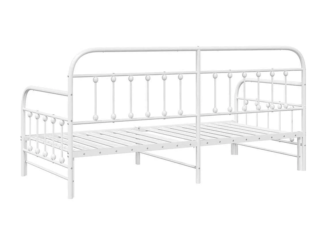 Bedframe voor een daybed met hoofdeinde Wit 90 x 200 cm Staal