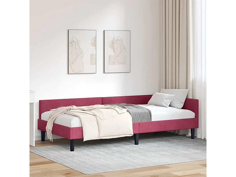 Estrutura de Cama de Canto Manual vermelho tinto 100 x 200 cm