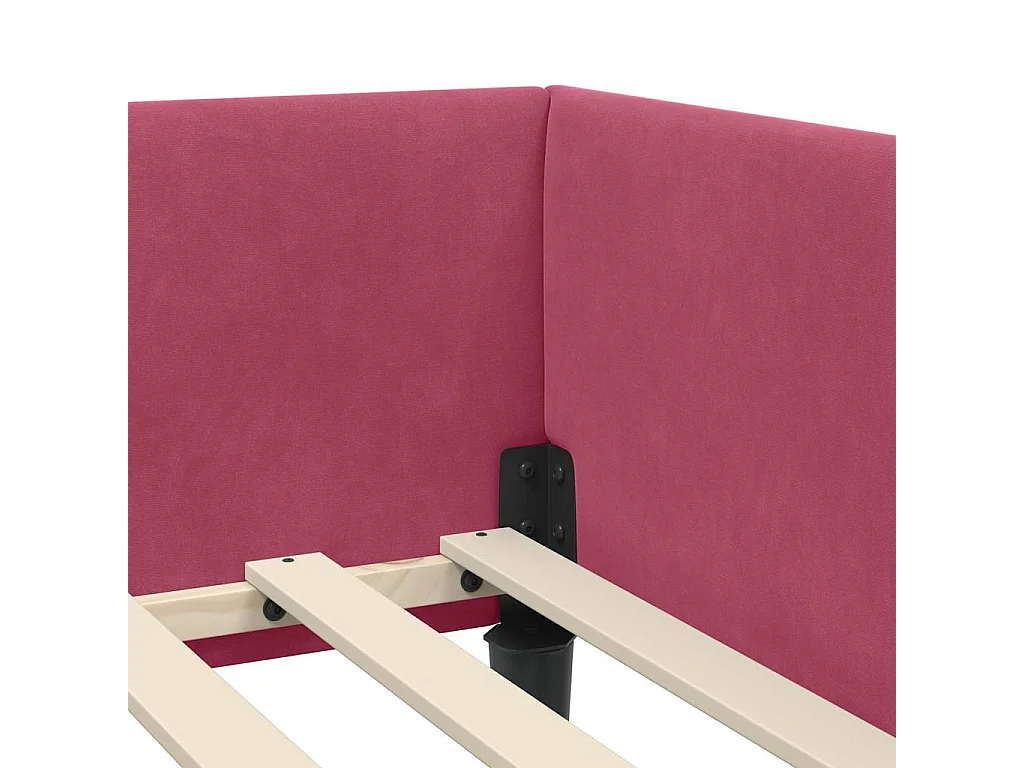 Cadre de lit d'angle Rouge bordeaux 100 x 200 cm