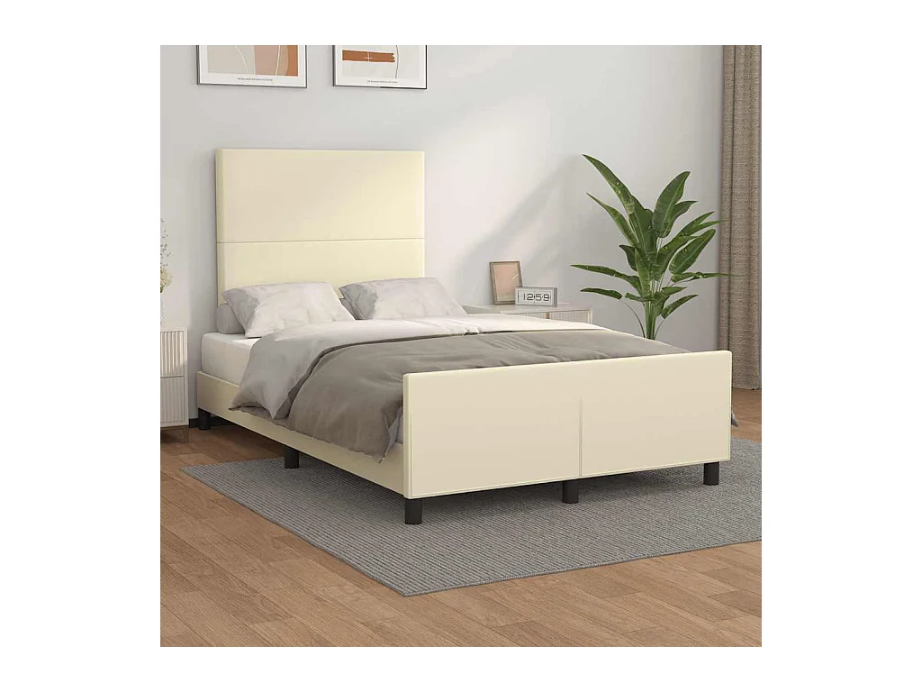 Cadre de lit sans matelas crème 120x190 cm similicuir