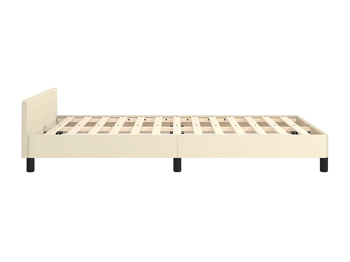 Estructura de cama sin colchón cuero sintético crema 120x190 cm
