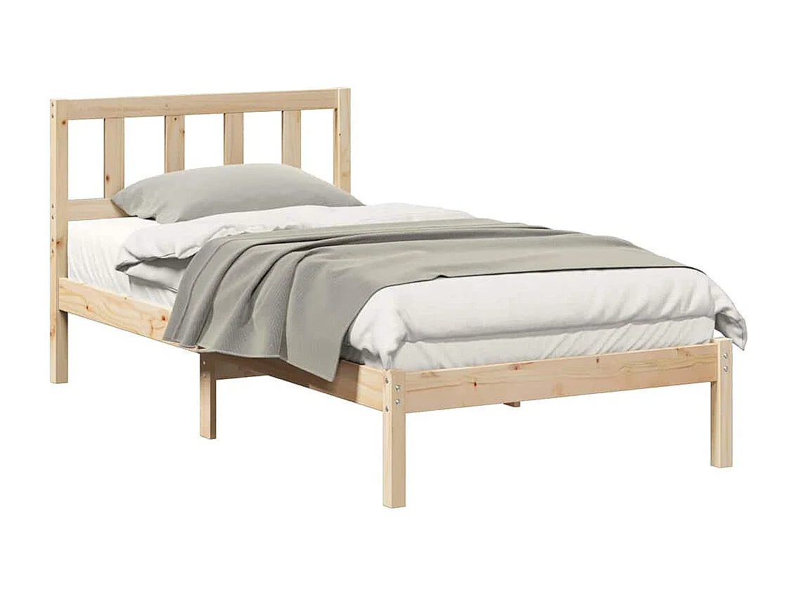 Estructura de cama Marrón 100 x 200 cm Madera maciza de pino