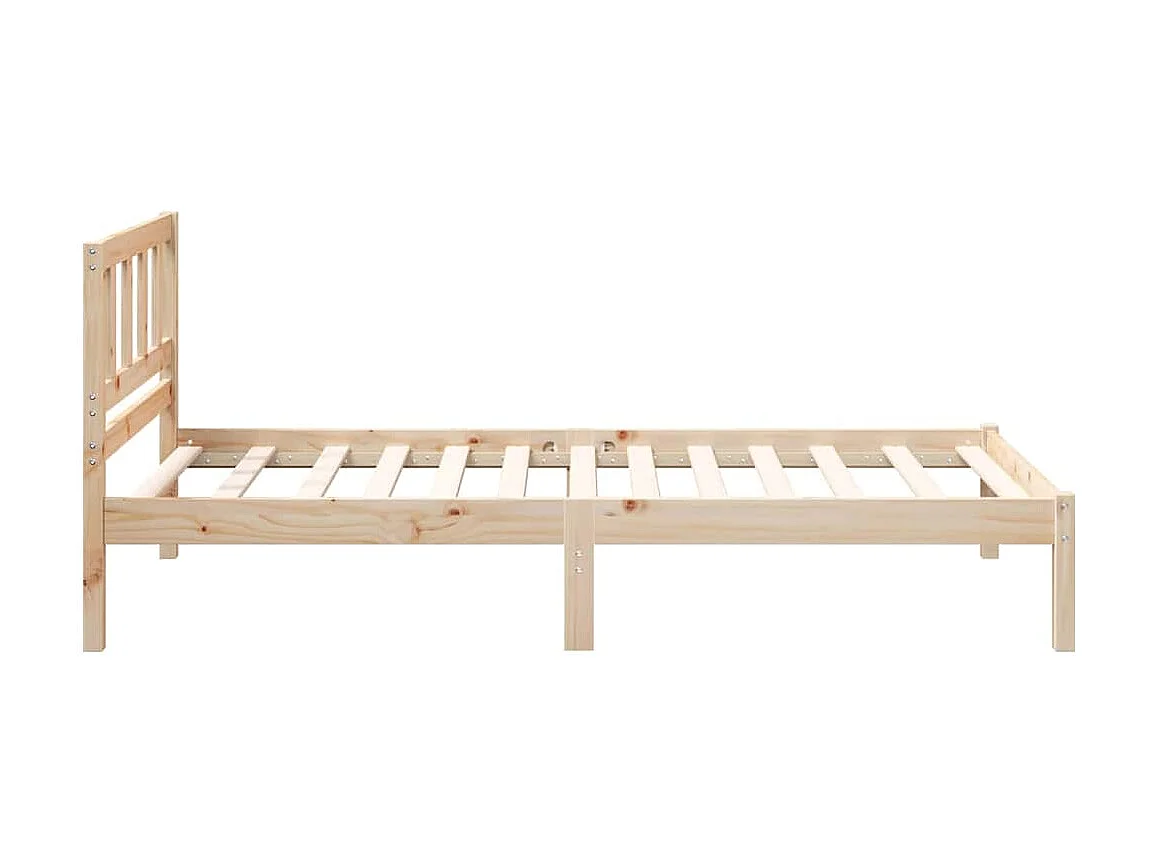 Estructura de cama Marrón 100 x 200 cm Madera maciza de pino