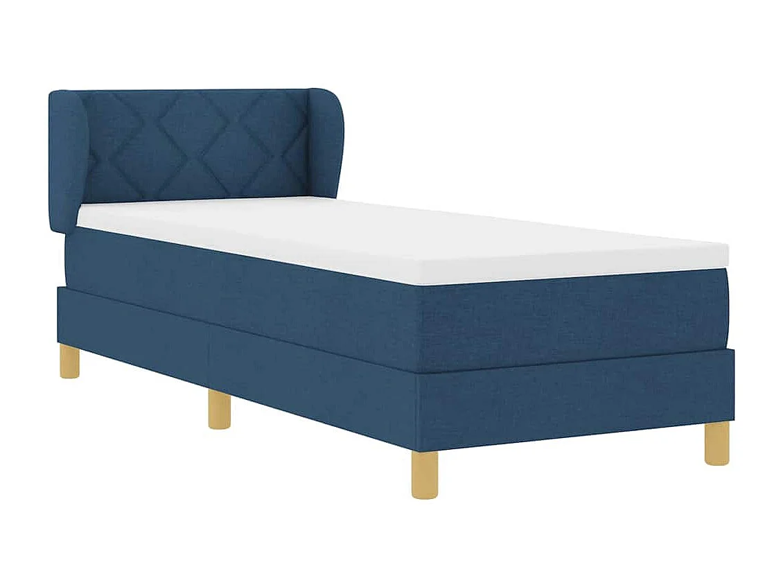 Cama con somier y colchón Crema 90x200 cm Fabric Azul