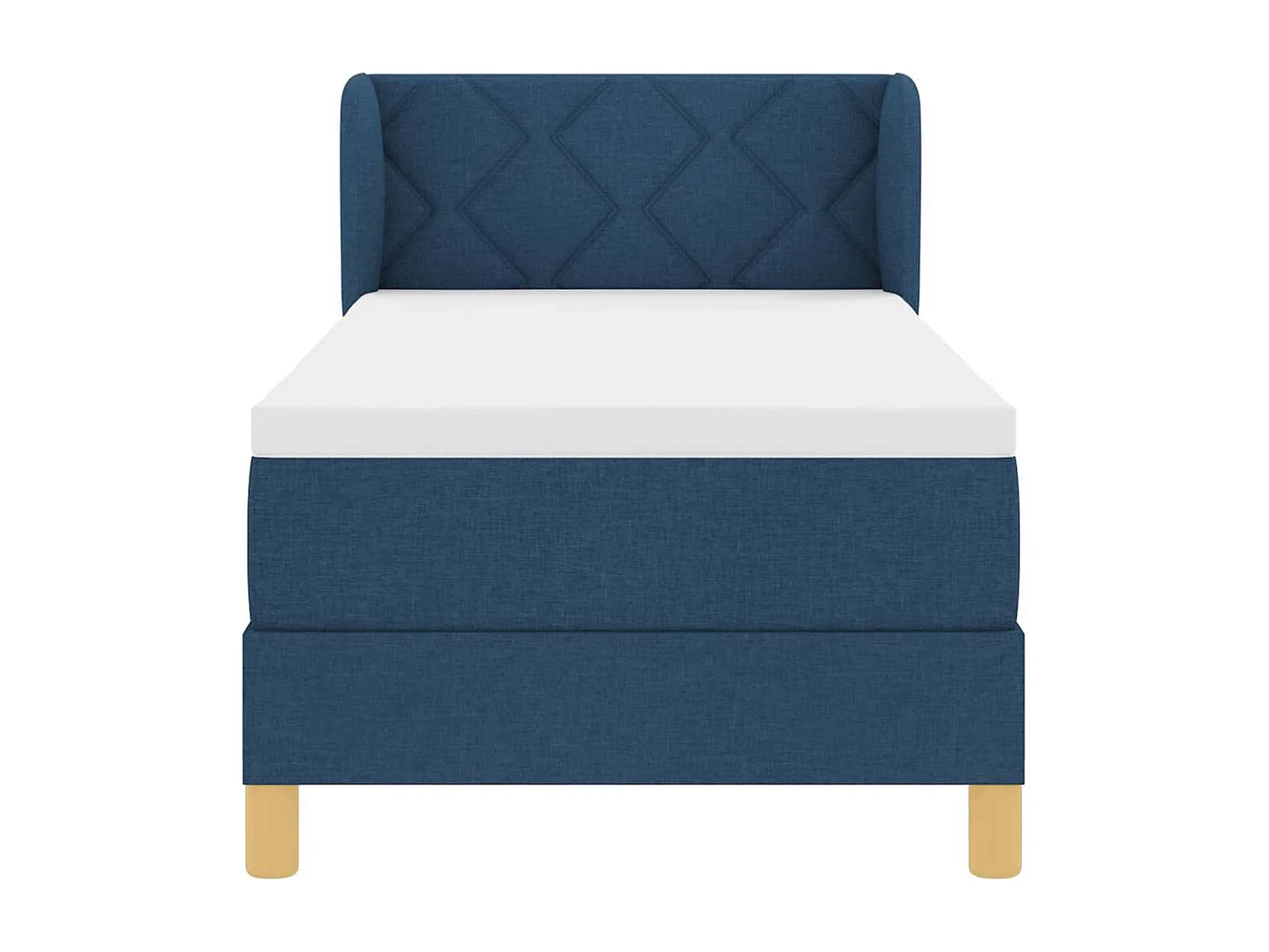 Cama con somier y colchón Crema 90x200 cm Fabric Azul