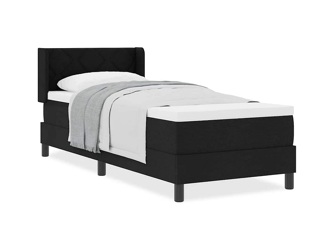 Cama box spring com colchão com colchão Preto 80 x 200 cm