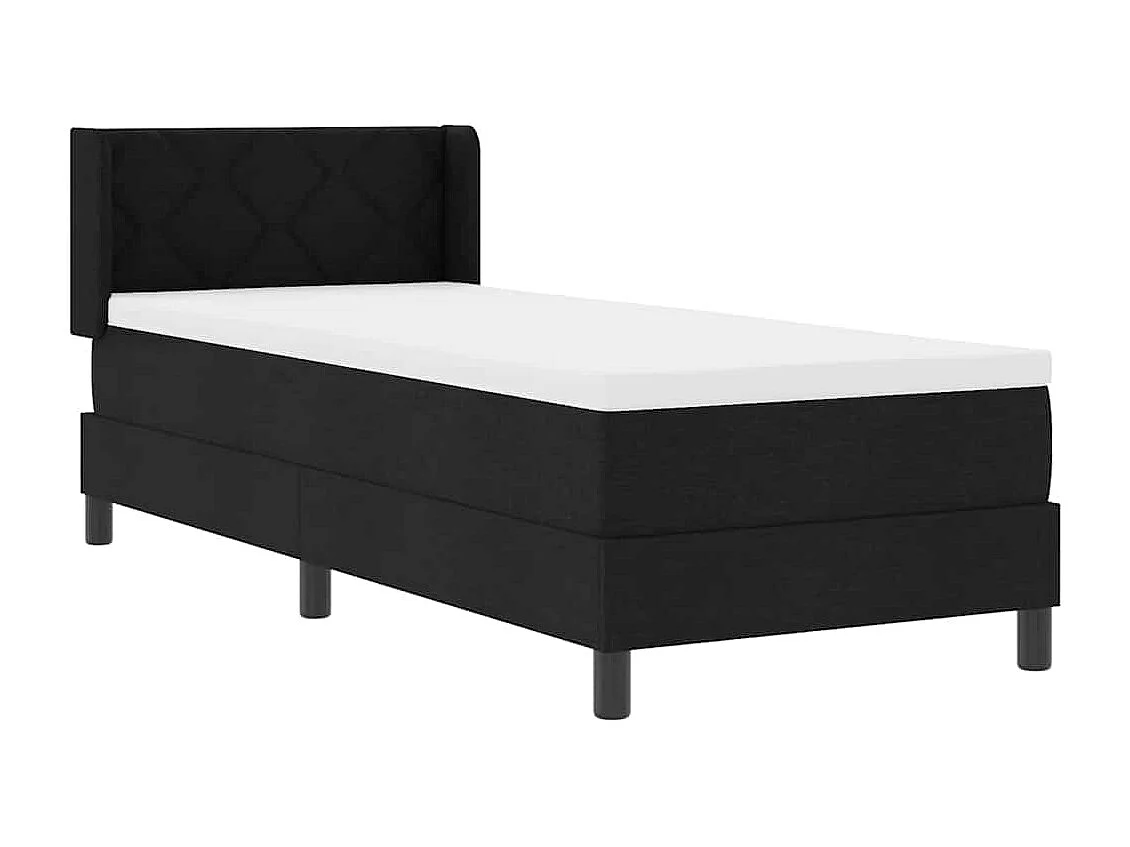 Cama box spring com colchão com colchão Preto 80 x 200 cm