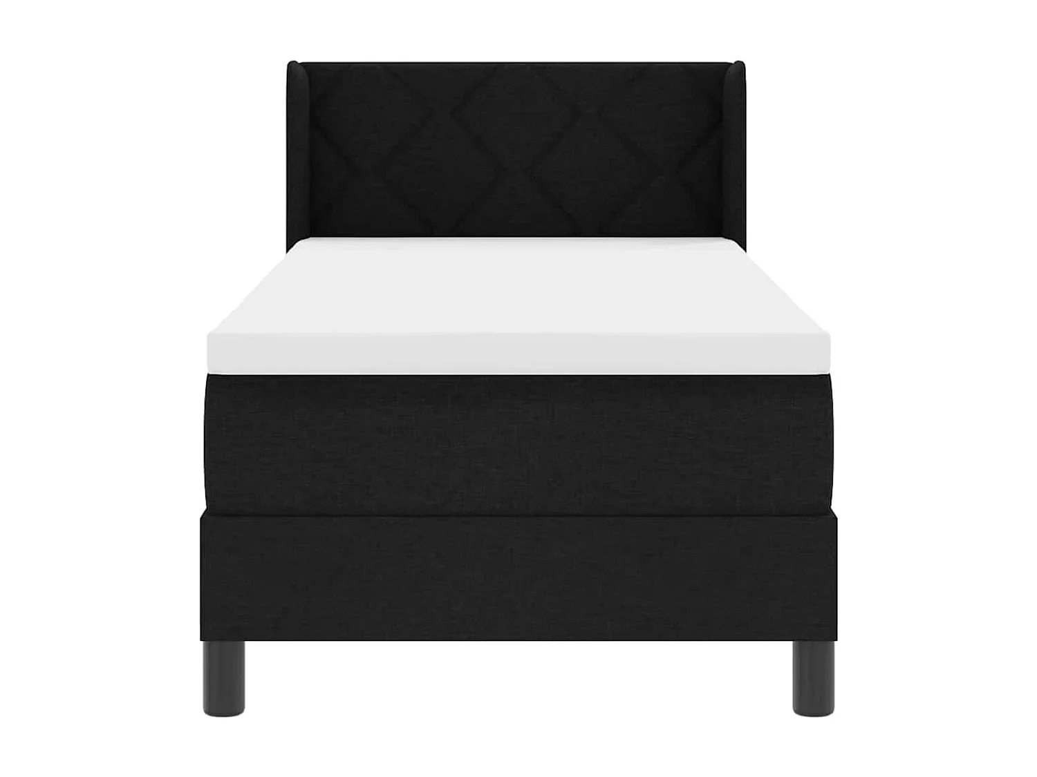 Cama box spring com colchão com colchão Preto 80 x 200 cm