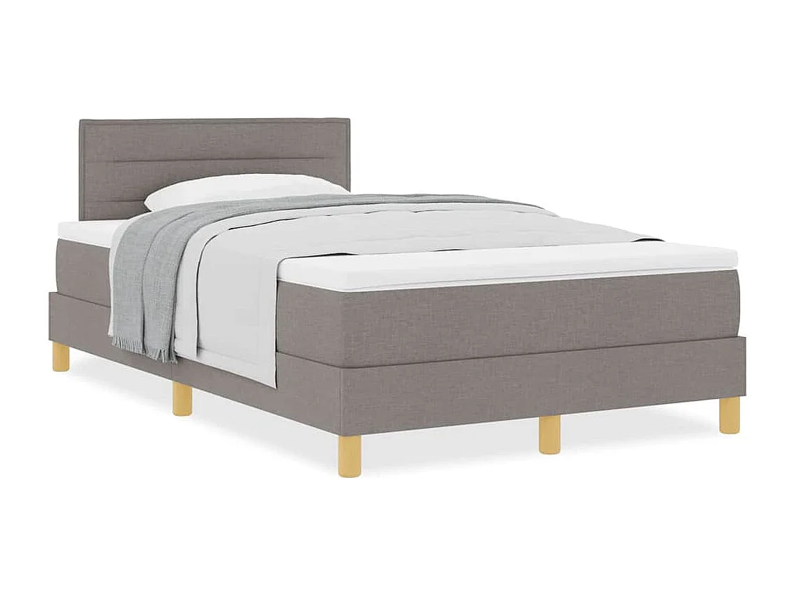 Cama box spring con colchón con colchón Taupé 120 x 190 cm tela