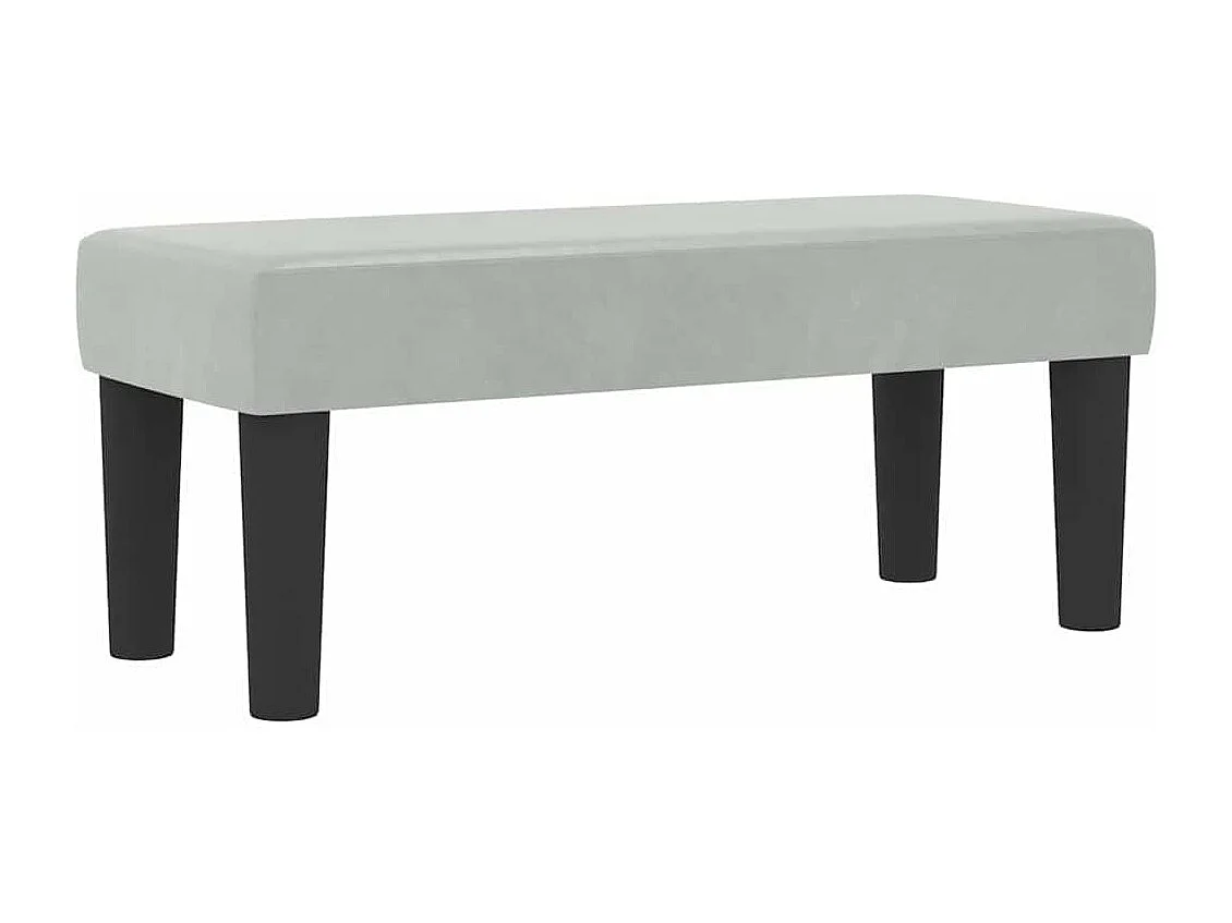 Cadre de lit avec matelas Gris clair 90 x 190 cm Velours