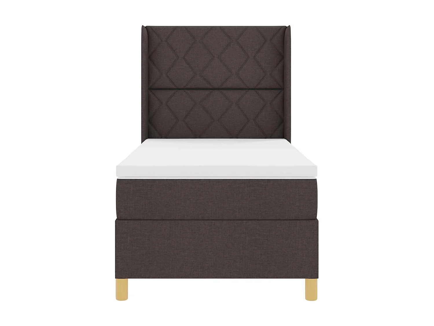 Cama con Somier con colchón Marrón oscuro 100 x 200 cm tela