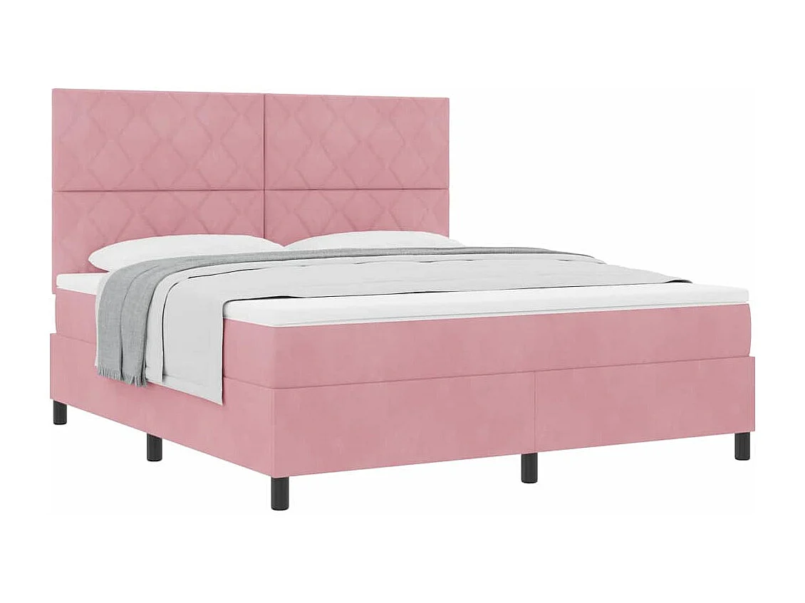 Cadre de lit avec matelas Rose 180 x 200 cm Velours