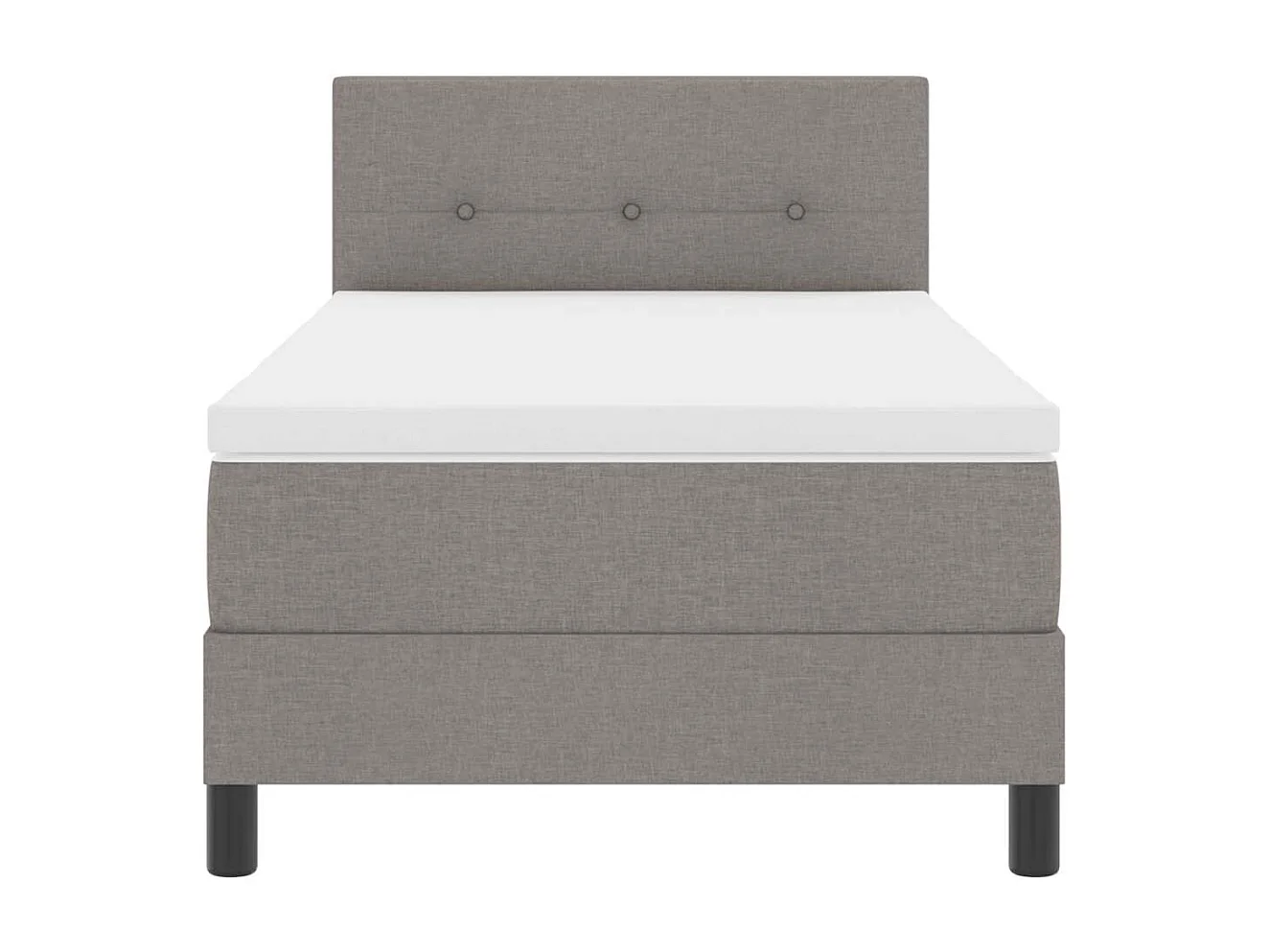 Cadre de lit avec matelas avec matelas Taupe 90 x 200 cm tissu