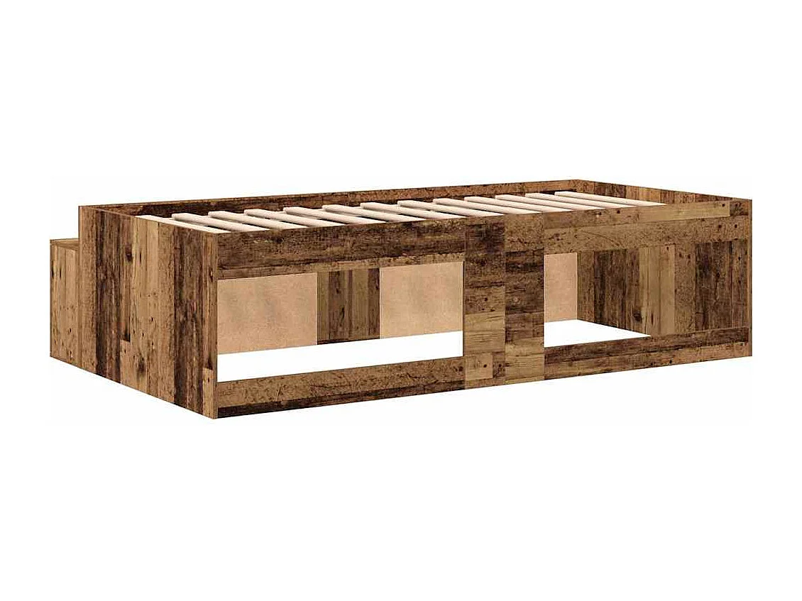 Cadre de lit avec rangement Bois ancien 100 x 200 cm