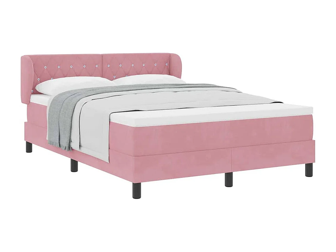 Cadre de lit avec matelas gris foncé 80x200 cm en velours