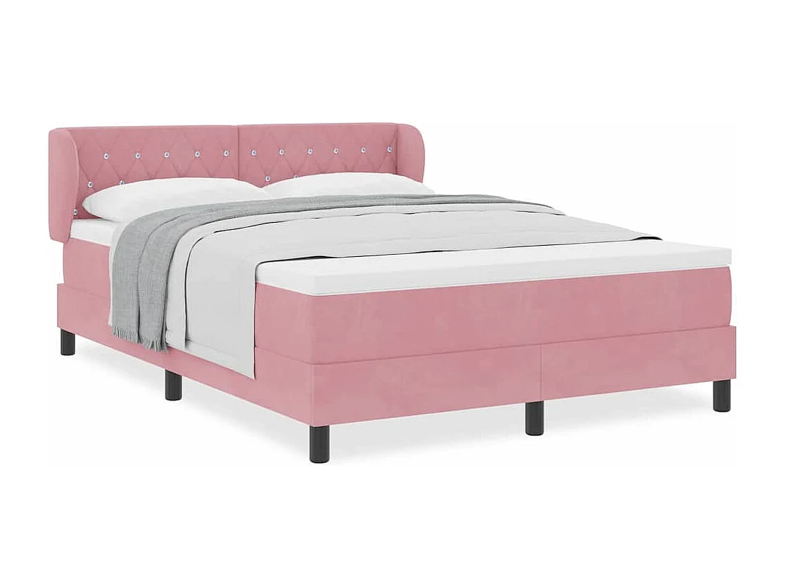 Cadre de lit avec matelas gris foncé 80x200 cm en velours