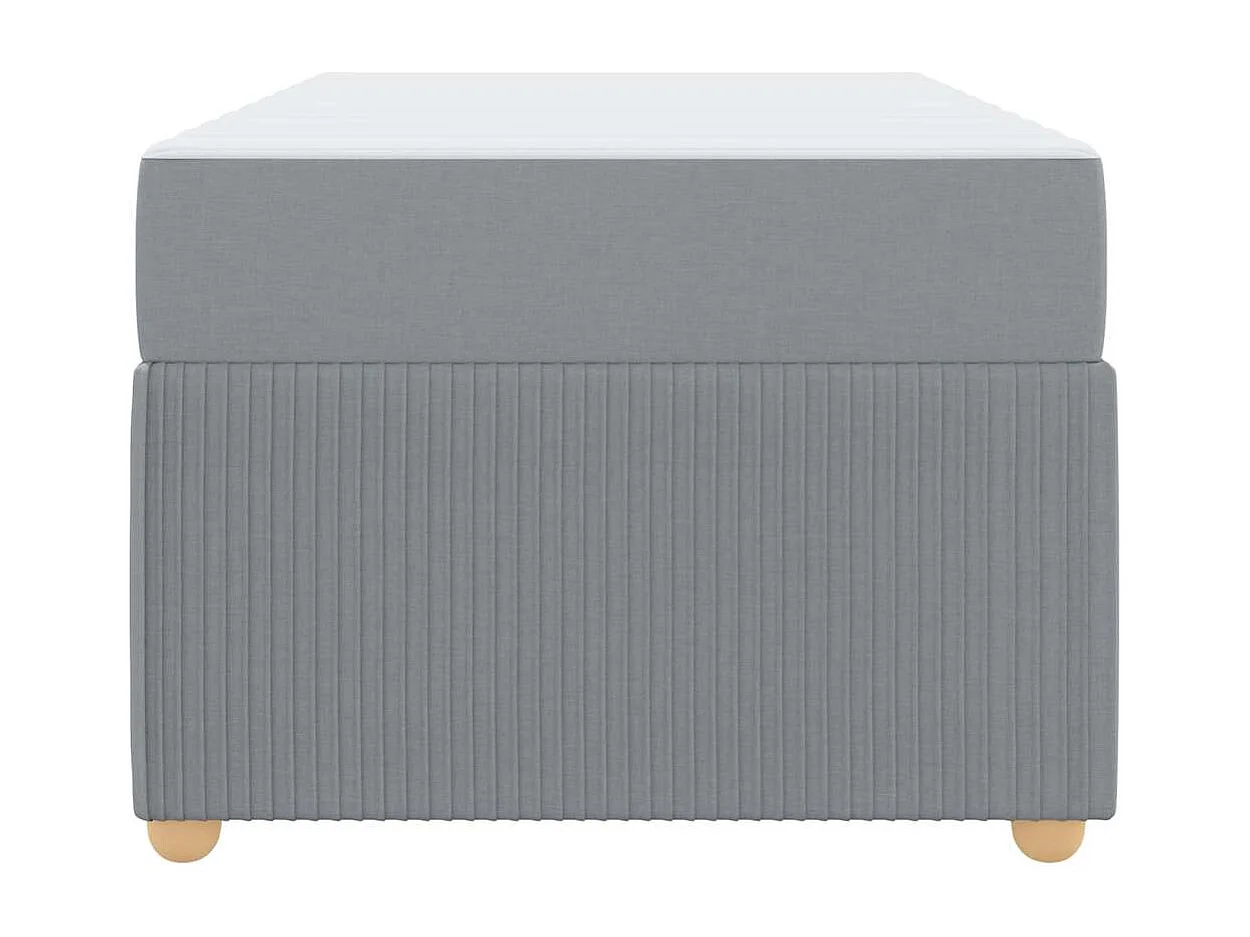 Cadre de lit avec matelas Gris clair 100 x 200 cm tissu