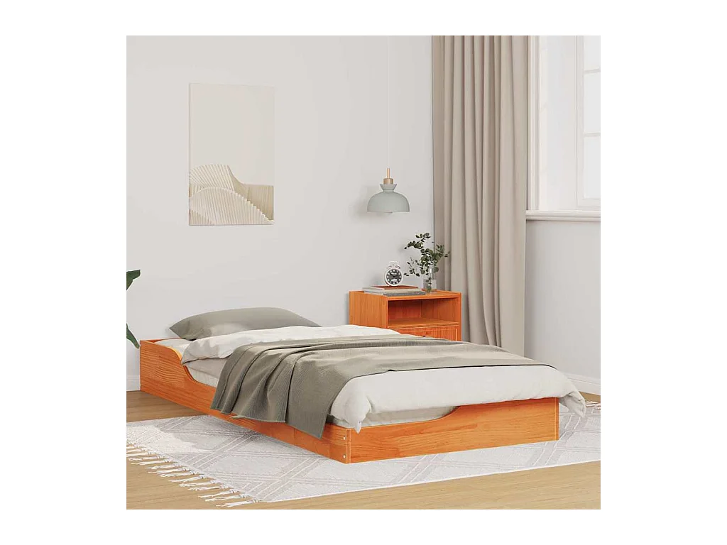 Bedframe Wasbruin 90 x 200 cm Massief grenenhout
