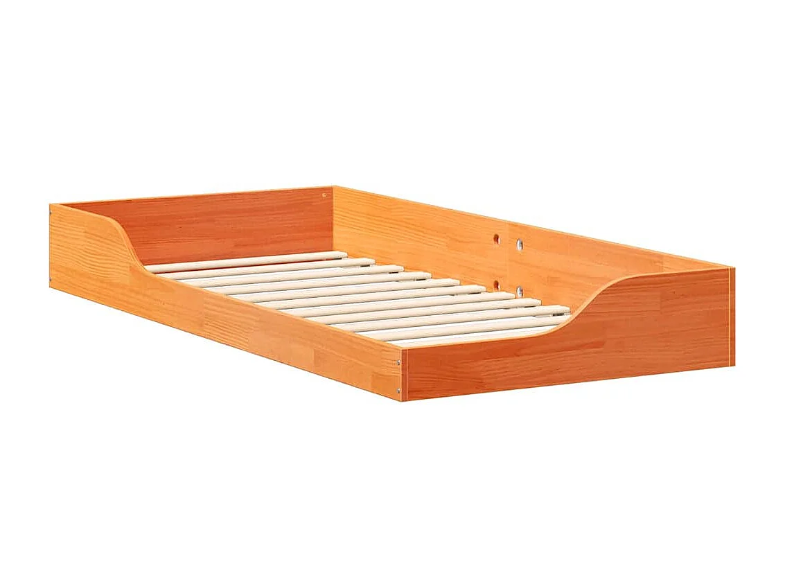 Cadre de lit surélevé Marron cire 90 x 200 cm