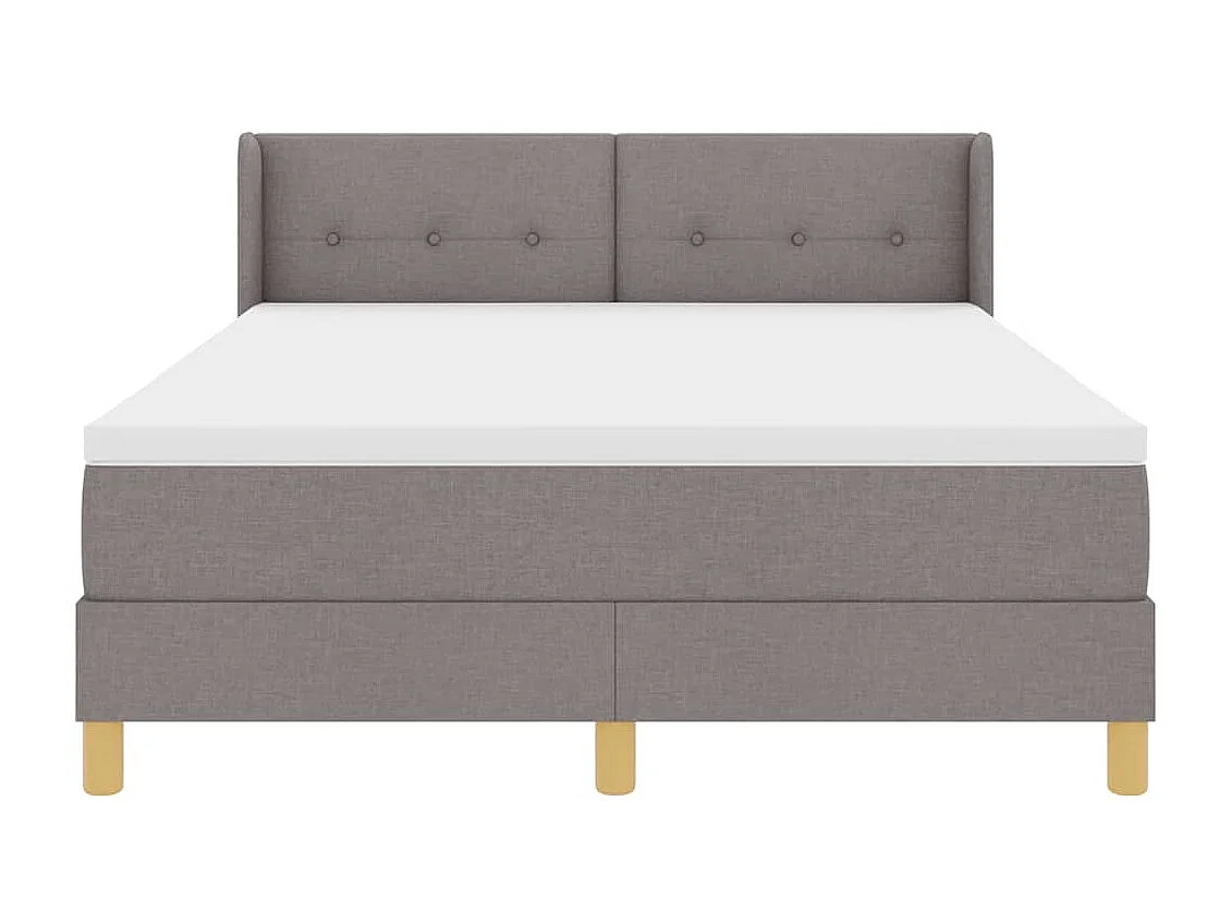 Cadre de lit avec matelas Taupe 140 x 200 cm tissu