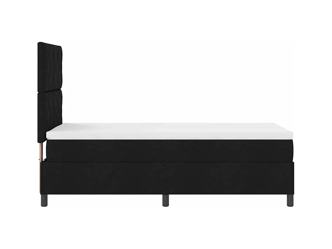 Boxspring bed met matras met hoofdeinde Zwart 100 x 200 cm Stof