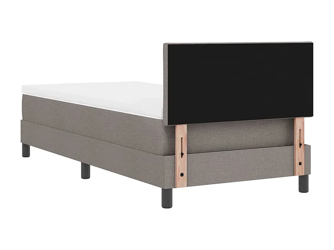 Cadre de lit avec matelas avec matelas Taupe 90 x 200 cm tissu