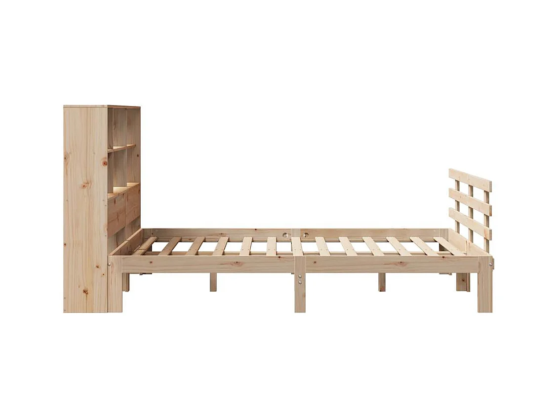 Lit bibliothèque sans matelas 120x190 cm bois de pin massif