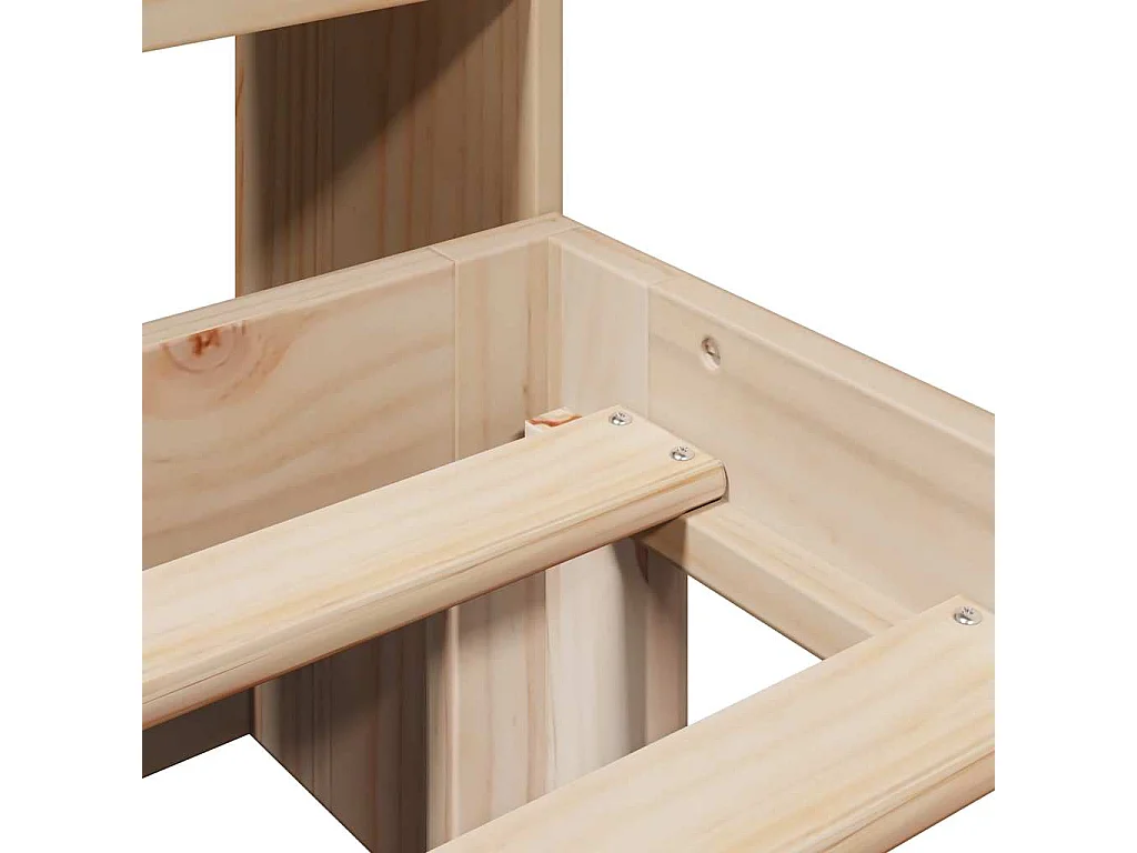 Lit bibliothèque sans matelas 120x190 cm bois de pin massif